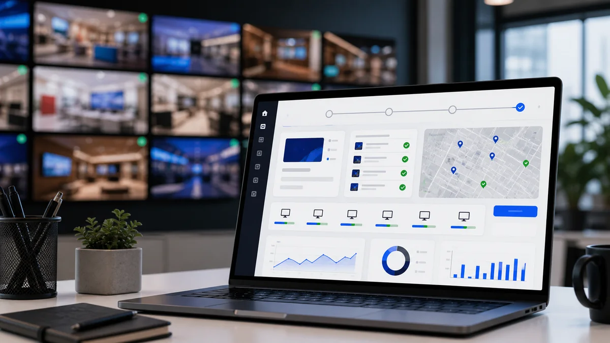 Operations dashboard for publishing content across multiple signage screens